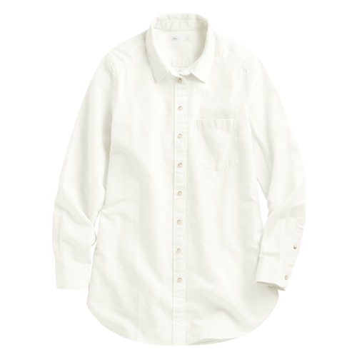 棉麻長版襯衫-女