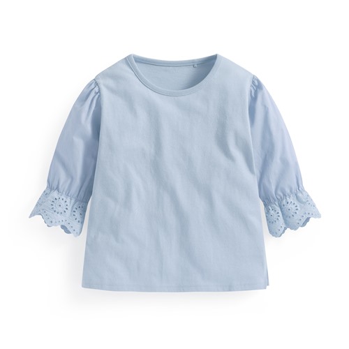 蕾絲造型拼接七分T恤-童