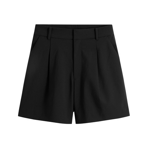 休閒打褶短褲-女