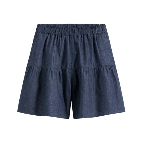 軟牛仔純棉蛋糕短褲-女