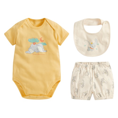 迪士尼系列純棉羅紋套裝組(3入)-Baby