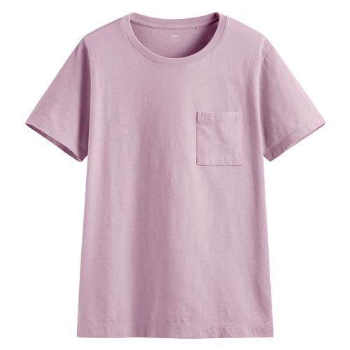 竹節棉口袋短袖T恤-女