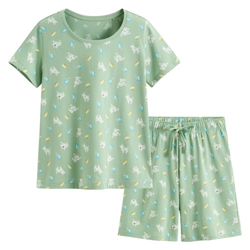 蠟筆小新快乾棉印花家居套裝-女