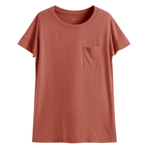 莫代爾口袋短袖T恤-女