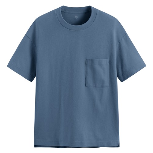粗紡寬版口袋T恤-男