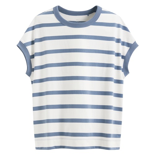 粗紡條紋連袖寬鬆上衣-女