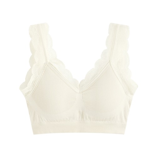 可拆式無縫Bra短版蕾絲背心-女