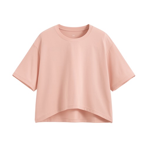 涼感寬短版上衣-女