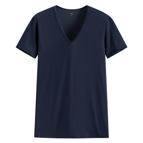 輕涼網眼V領短袖T恤-男