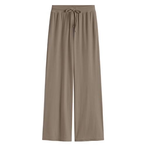 輕涼羅紋寬褲-女