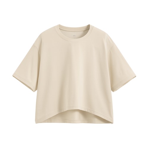 涼感寬短版上衣-女