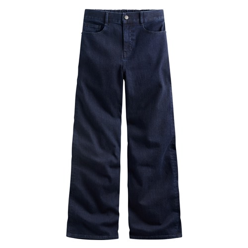 高腰牛仔寬褲-女