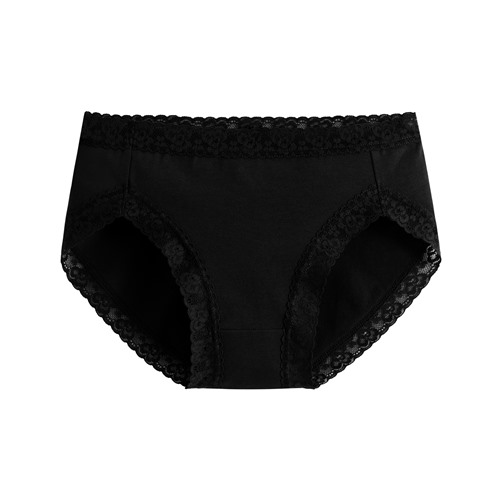 棉質蕾絲中腰內褲-女