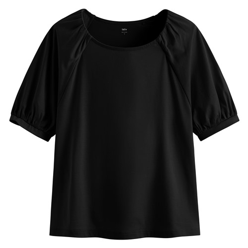 絲光棉泡泡袖上衣-女