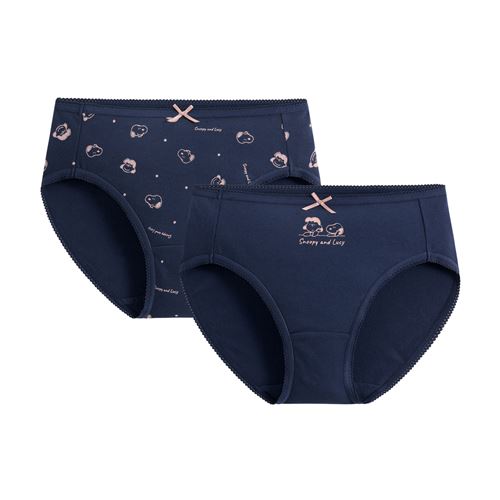 史努比系列棉質中腰內褲(2入)-女