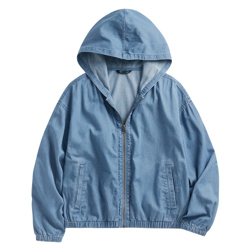輕型牛仔連帽外套-女