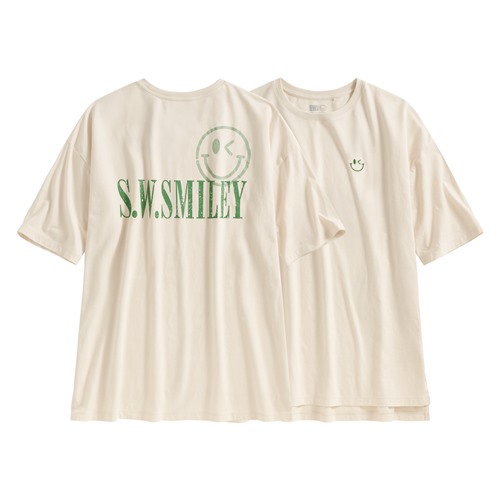 S.W.SMILEY®寬鬆長版T恤-女