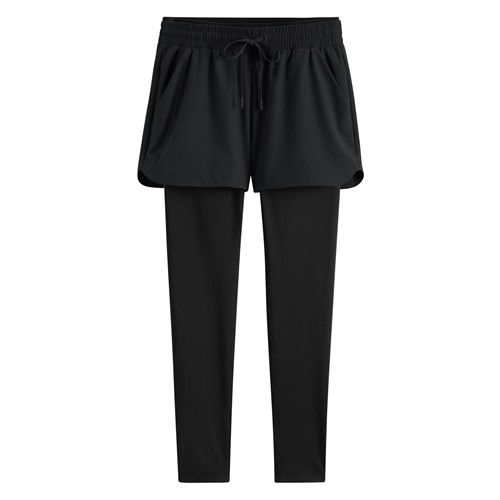 運動假兩件長褲-女