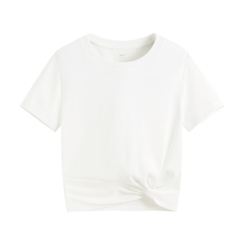 純棉扭結短版T恤-女