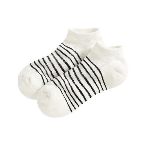 毛圈網眼條紋踝襪-男