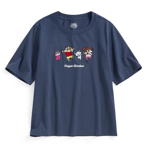 蠟筆小新寬版電繡T恤-06-女