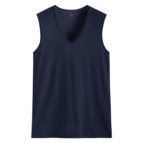 輕涼網眼V領背心-男