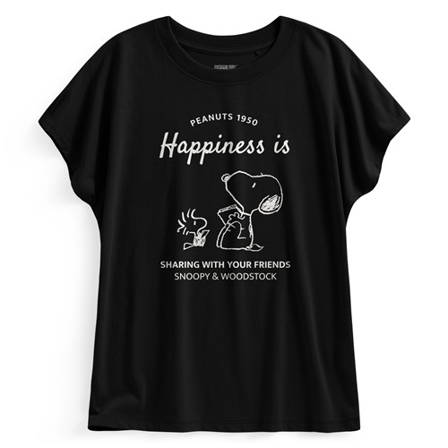 史努比系列連袖印花T恤-19-女