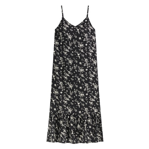 嫘縈Bra家居花卉印花洋裝-女