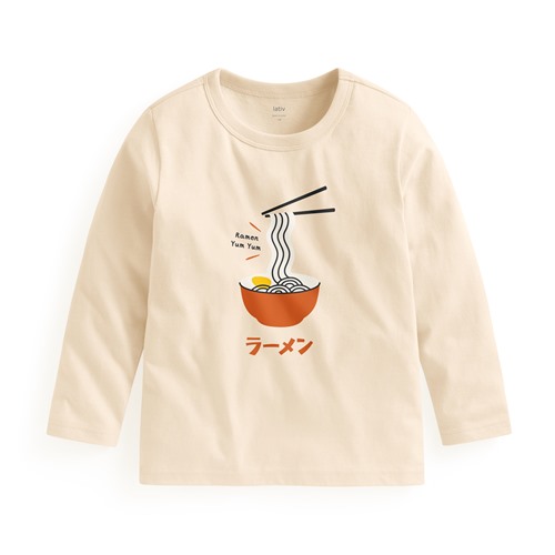 食物長袖印花T恤-童