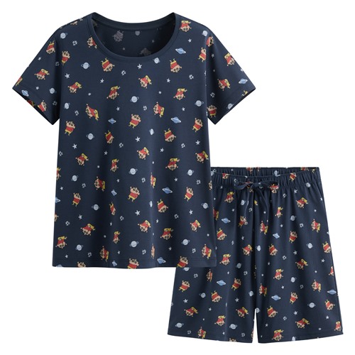 蠟筆小新快乾棉印花家居套裝-女