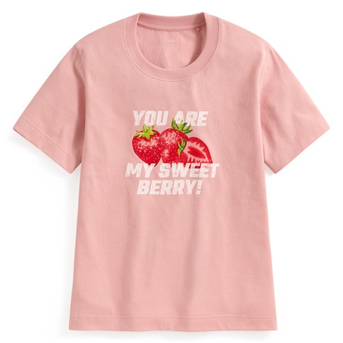 草莓厚版印花T恤-女