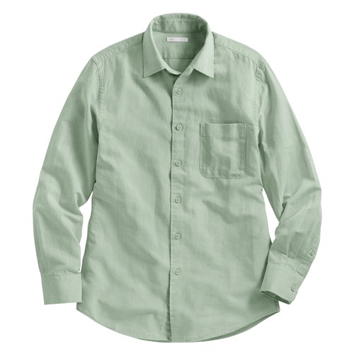 棉麻長袖襯衫-男