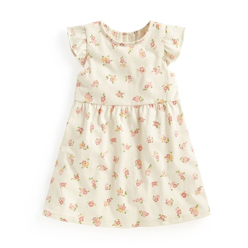 竹節棉荷葉袖花卉洋裝-Baby