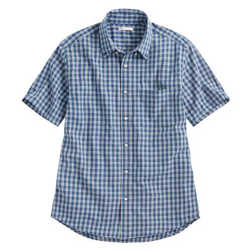 格紋短袖襯衫-男
