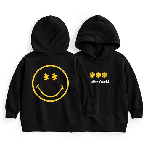 SmileyWorld®毛圈寬版印花連帽衫-02-童