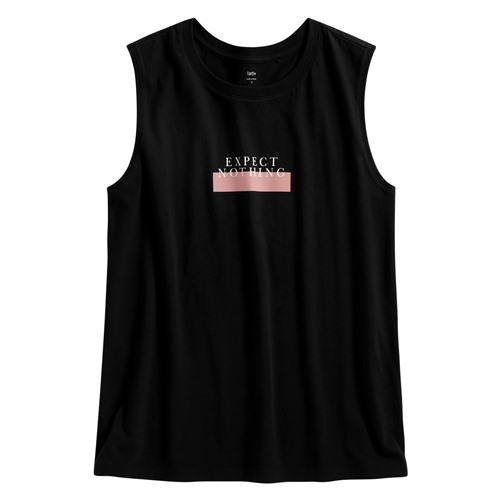 純棉文字印花背心-女