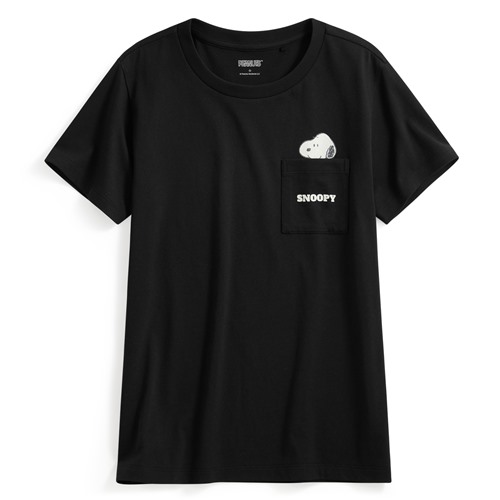 史努比系列口袋印花T恤-22-女