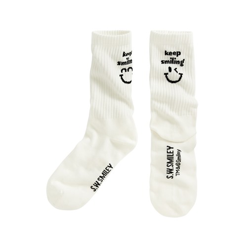 S.W.SMILEY®文字中筒襪-女