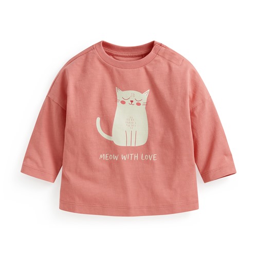 竹節棉寬鬆動物印花T恤-Baby