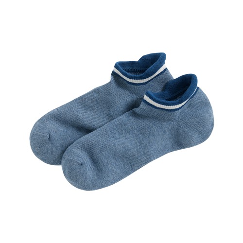 毛圈運動配條踝襪-男