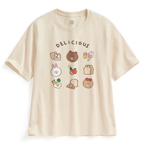 LINE FRIENDS寬版印花T恤-08-女