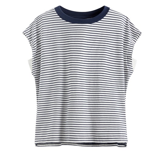 純棉寬版條紋上衣-女