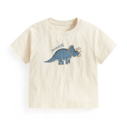 竹節棉寬鬆恐龍印花T恤-童