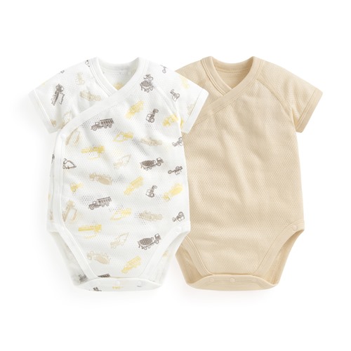 純棉網眼印花包臀衣(2入)-Baby