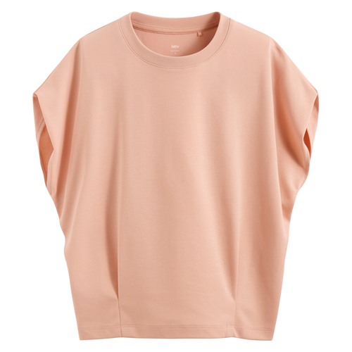 輕涼棉質腰打褶T恤-女