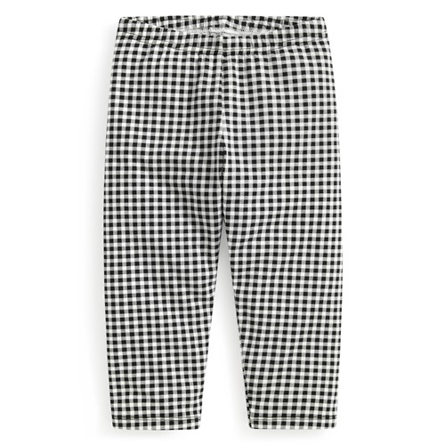 彈力格紋七分內搭褲-童