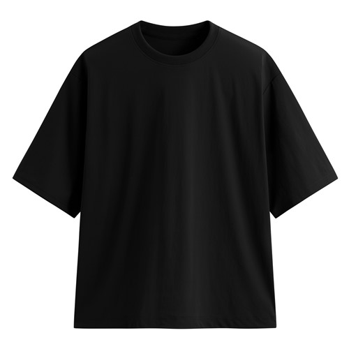 涼感彈力寬版抽繩T恤-男