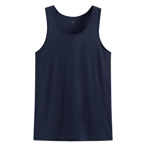 輕涼網眼圓領背心-男