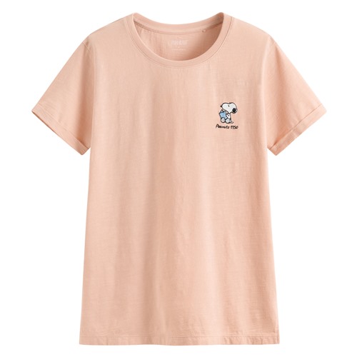 史努比系列竹節棉電繡T恤-女