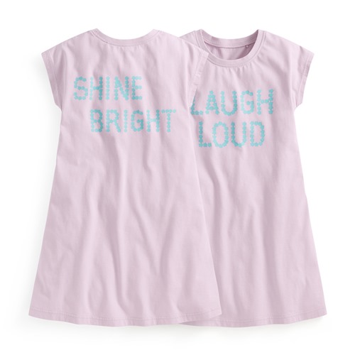 純棉文字印花洋裝-童